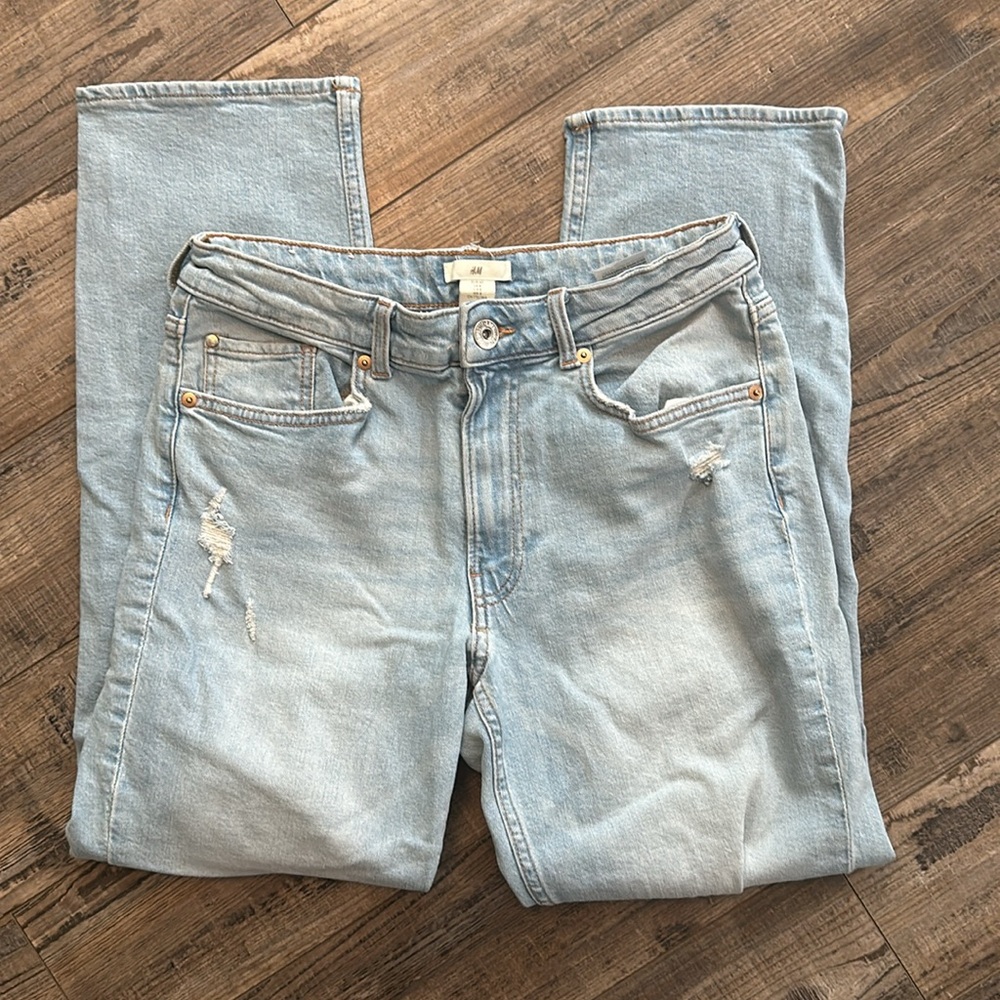 H&M High Rise Straight Leg Jeans - Picture 2 of 5